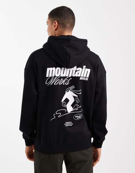 ONLY & SONS - Sweat à capuche oversize avec imprimé ski au dos - Noir - view 1