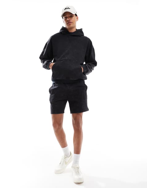 ONLY & SONS sweat co-ord in washed black - view 1