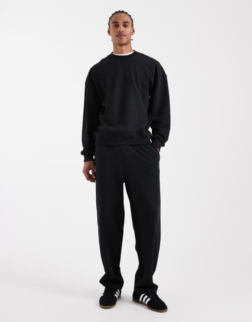 ONLY & SONS - Sweat d'ensemble oversize ras de cou en tissu épais 400 g/m<sup>2</sup> de qualité supérieure - Noir, 2 de 5