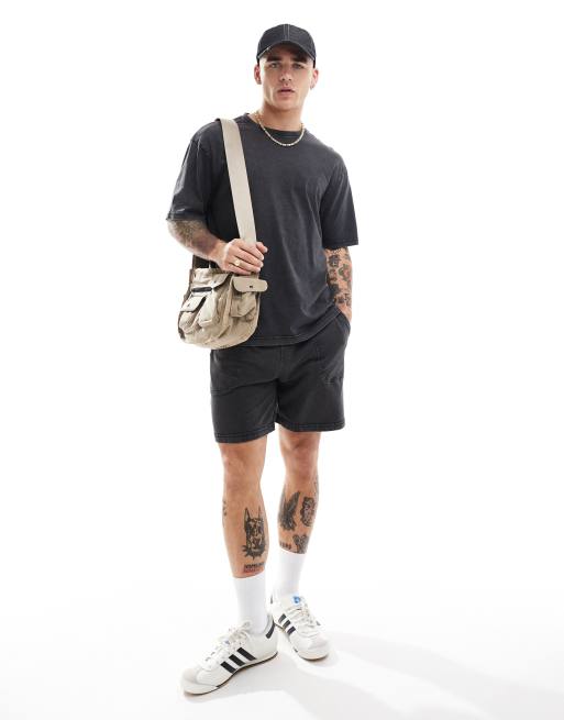 ONLY & SONS sweat short in washed black - part of a set