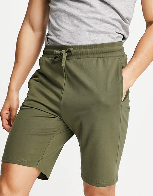 Only & Sons sweat shorts in khaki