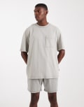 [ONLY & SONS] ONLY & SONS sweat shorts in washed light grey (part of a set) XS Limestone