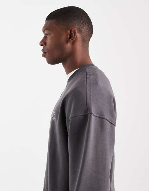 ONLY & SONS - Sweat vintage avec imprimé Bonsai au dos - Anthracite, 4 de 5