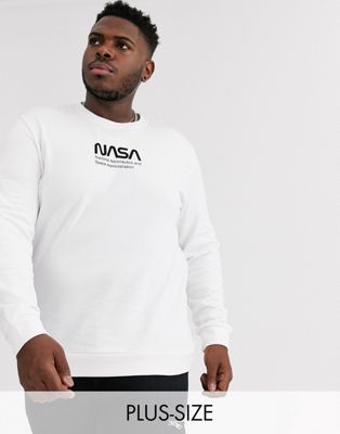 Only & Sons - Sweater met ronde hals en NASA-logo in wit