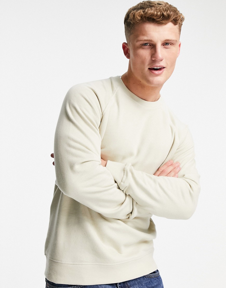 Only & Sons - Sweater met ronde hals in beige met wassing, deel van combi-set-Neutraal