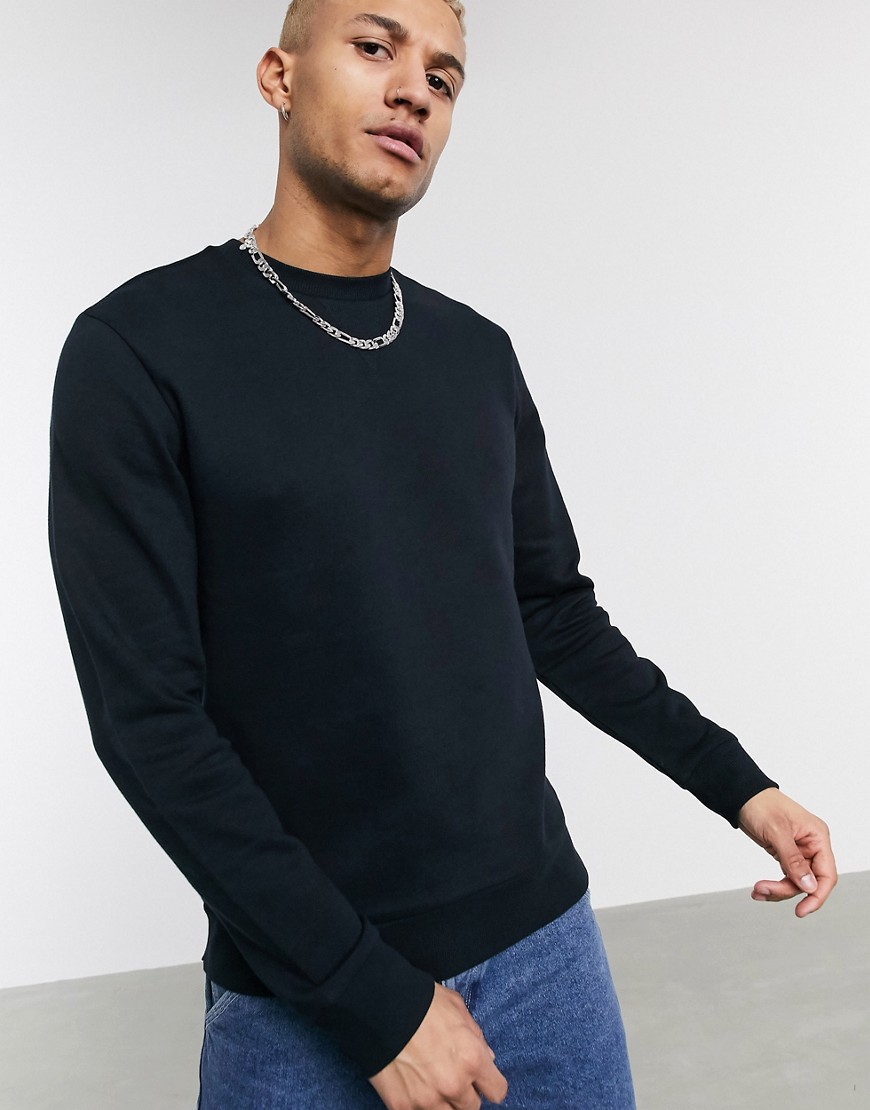 Only & Sons - Sweater met ronde hals van organisch katoen in zwart