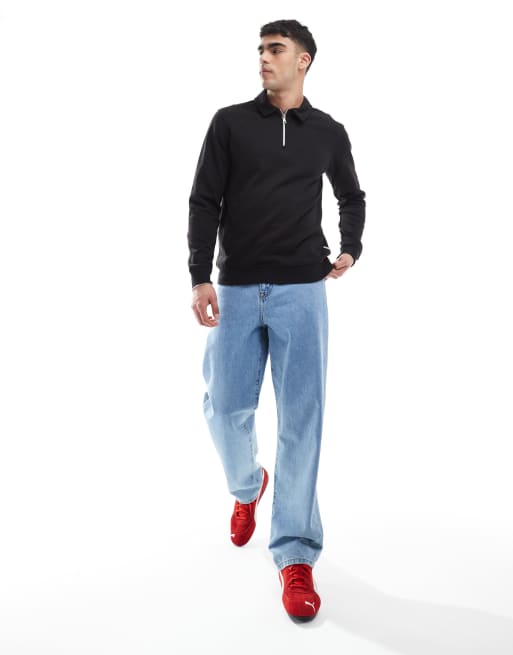 ONLY & SONS – Sweatshirt in Schwarz mit kurzem Reißverschluss, 4 von 4