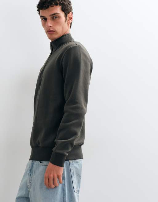 ONLY & SONS sweatshirt med halv lynlås, del af sæt i mørkegrå, 5 af 5