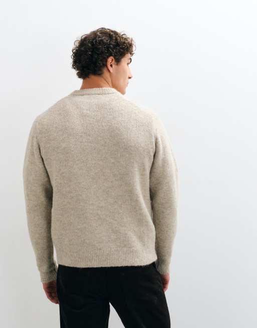 ONLY & SONS sweter z okrągłym dekoltem, luźny krój, w kolorze stone, 3 z 5