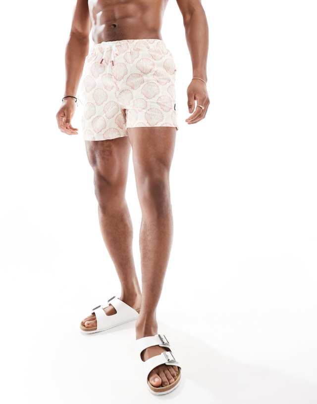 ONLY & SONS - swim shorts in white shell print