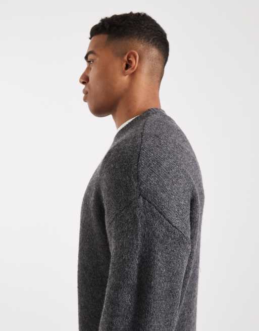 ONLY & SONS – Szary miękki sweter z długim rękawem i okrągłym dekoltem, 4 z 5
