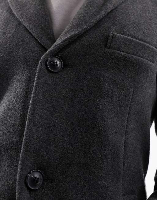 ONLY & SONS – Szary płaszcz z dodatkiem wełny, 2 z 4