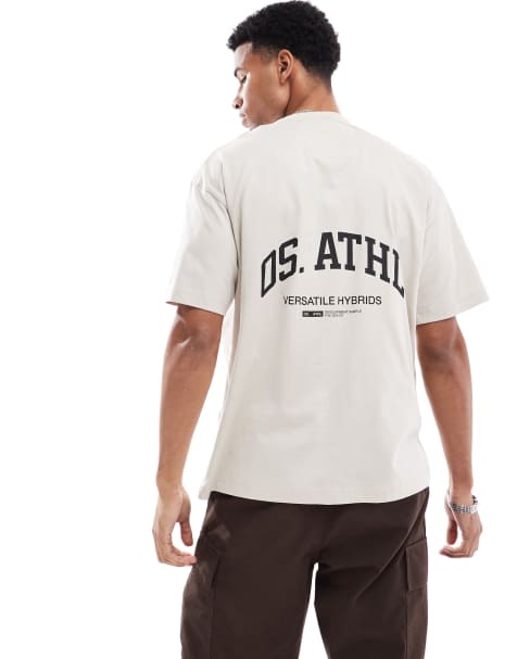 ONLY & SONS - T-shirt beige con scritta "Athletics" stampata - view 1