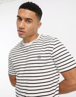 Only & Sons t-shirt in white stripe  - ASOS Price Checker