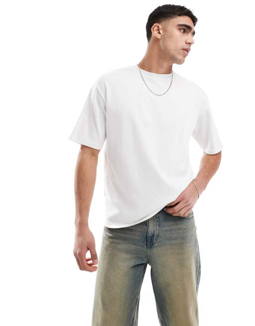 ONLY & SONS - T-shirt bianca in airtex vestibilità comoda