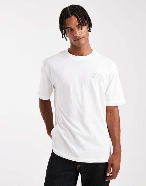 ONLY & SONS - T-shirt comoda bianca con stampa "Mount Yakushi" sul retro, 3 di 5