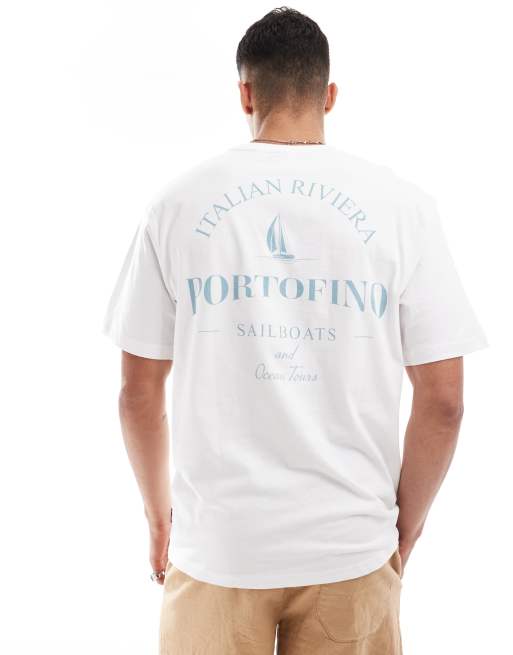 ONLY & SONS - T-shirt comoda bianco sporco con stampa 