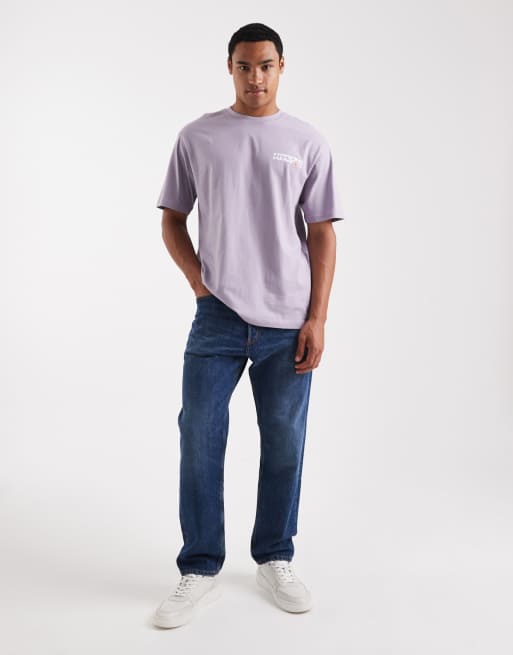 ONLY & SONS - T-shirt comoda lilla con stampa "Lisbon" sul retro, 2 di 5