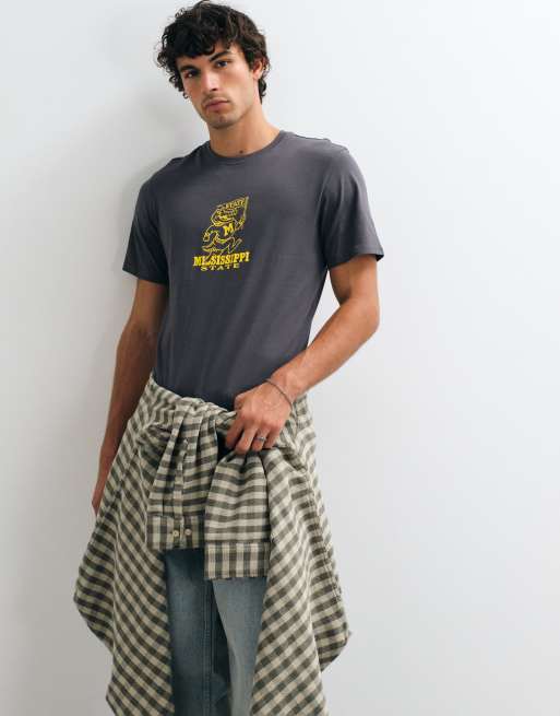 ONLY & SONS t-shirt coupe regular avec imprimé football Mississippi gris, 2 de 5