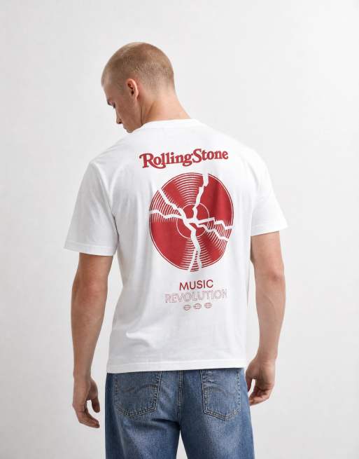 ONLY & SONS t-shirt coupe relaxed avec imprimé dos Rolling Stones en blanc, 6 de 10