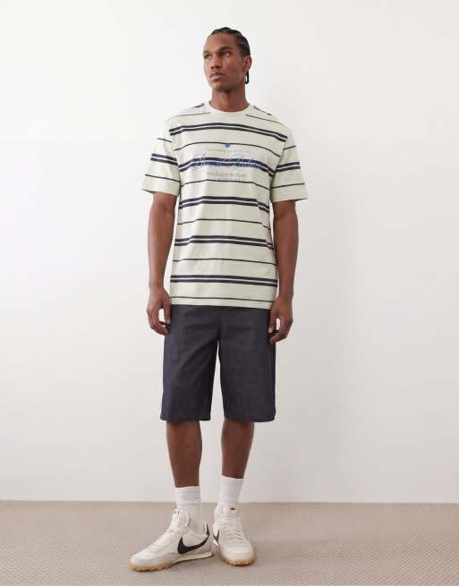 Only & Sons - T-shirt décontracté à rayures - Vert et bleu marine, 3 de 5