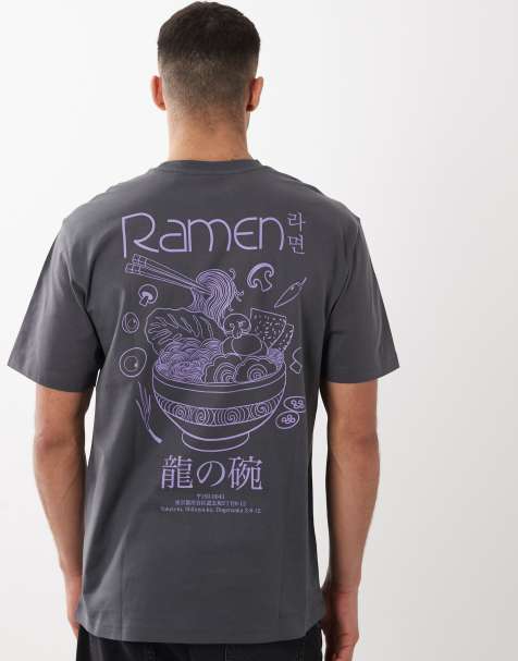 ONLY & SONS - T-shirt décontracté avec imprimé Ramen au dos - Anthracite - view 1