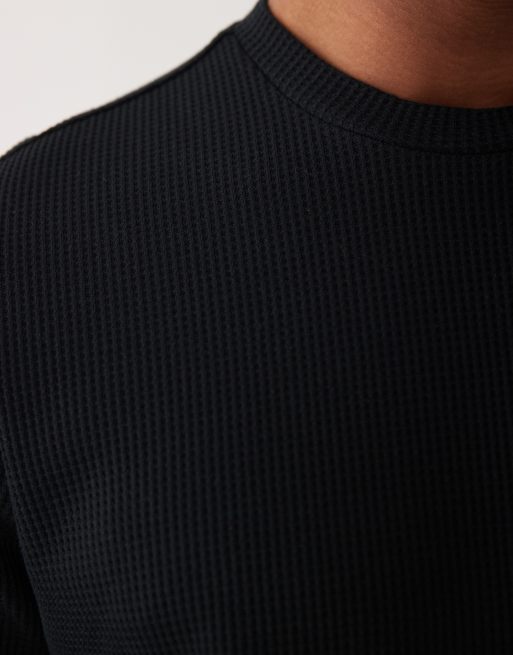 ONLY & SONS - T-shirt décontracté en tissu gaufré - Noir, 3 de 5