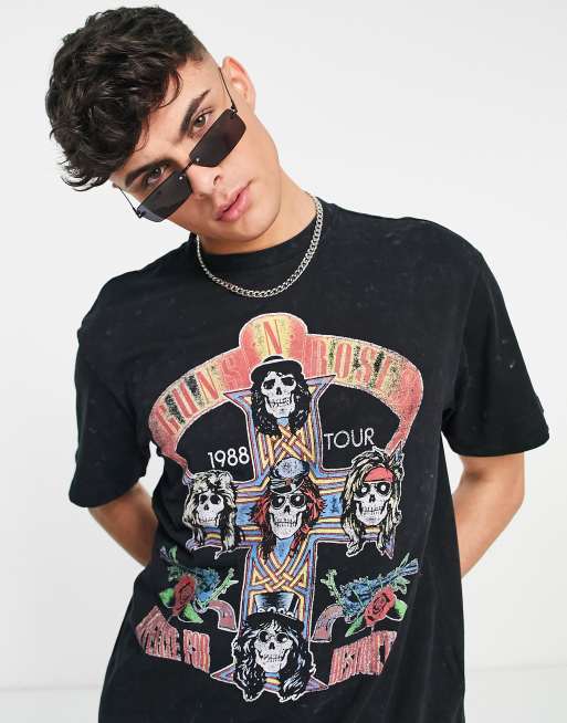 Only & Sons - T-shirt del gruppo Guns & Roses, colore nero