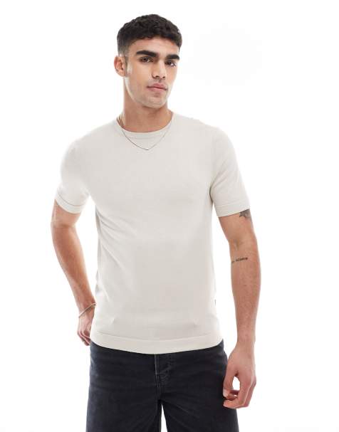 ONLY & SONS - T-shirt en maille à manches courtes - Beige - view 1