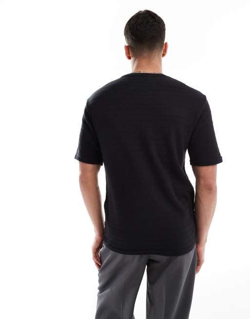 ONLY & SONS - T-shirt en maille texturée - Noir, 3 de 4