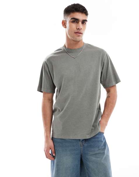 ONLY & SONS – T-Shirt in Khaki mit Used-Details - view 1