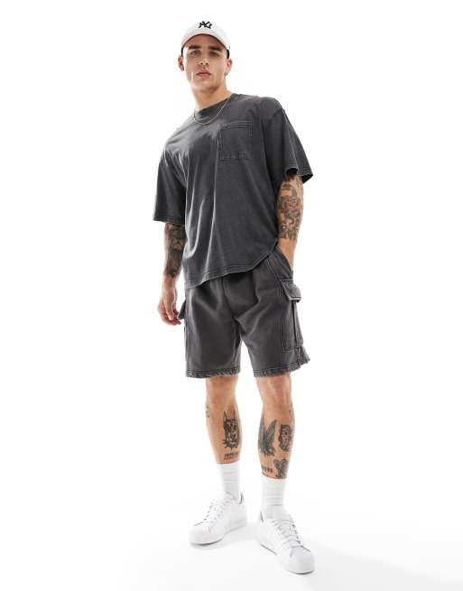 ONLY & SONS – T-Shirt in verwaschenem Schwarz mit extremer Oversize-Passform, Kombiteil, 4 von 4