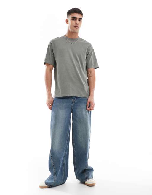 ONLY & SONS - T-shirt kaki effetto invecchiato, 4 di 4
