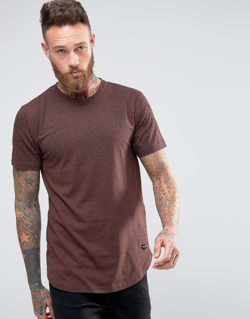 Only & Sons - T-shirt lunga con schizzi di colore in rilievo