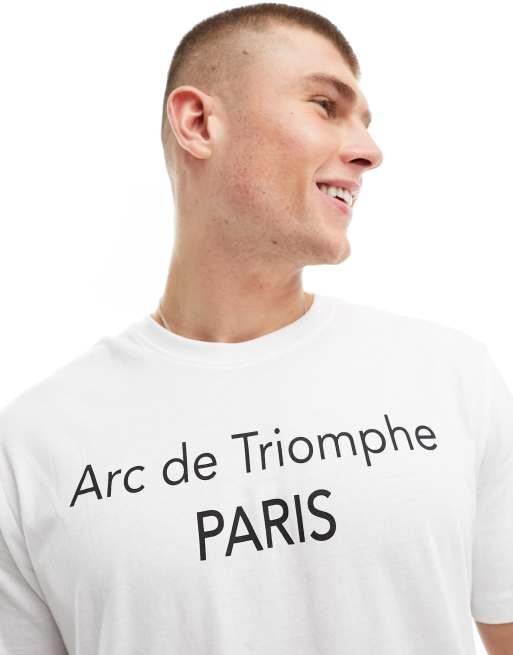 Only & Sons - T-shirt met Paris-print in wit