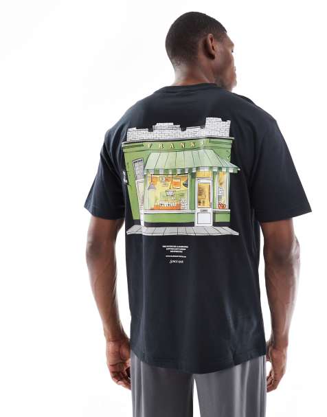 ONLY & SONS - T-shirt oversize avec imprimé boutique au dos - Noir - view 1
