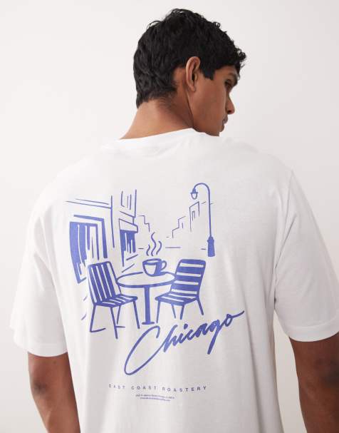 Only & Sons - T-shirt oversize avec imprimé Chicago au dos - Blanc - view 1