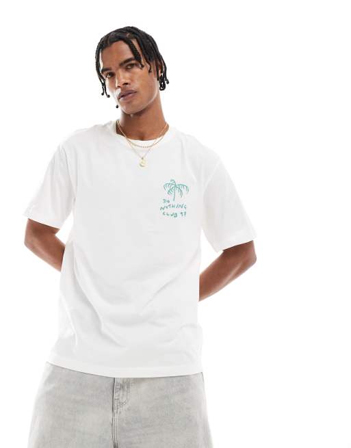 ONLY & SONS - T-shirt oversize avec imprimé Do Nothing au dos - Blanc