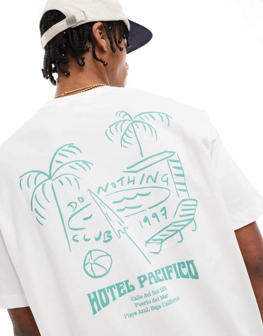 ONLY & SONS - T-shirt oversize avec imprimé Do Nothing au dos - Blanc