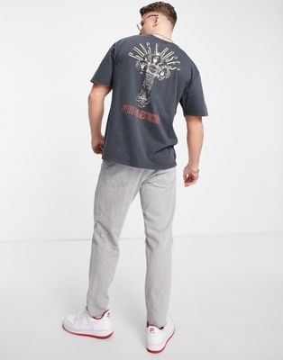 T-shirts et débardeurs Only & Sons - T-shirt oversize avec imprimé Guns N Roses au dos - Gris délavé