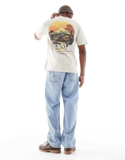 ONLY & SONS - T-shirt oversize avec imprimé Honshu au dos - Taupe, 4 de 4
