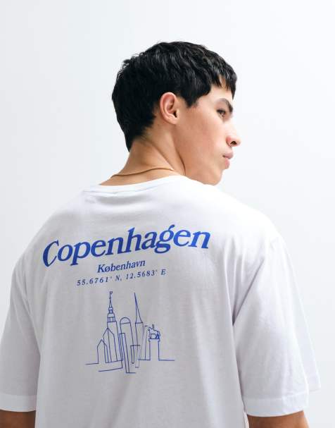 ONLY & SONS - T-shirt oversize bianca con stampa Copenhagen sul retro - view 1