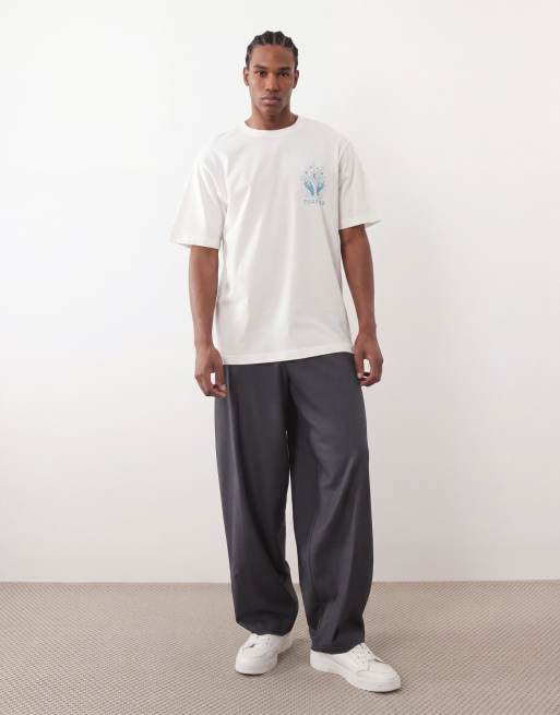 ONLY & SONS - T-shirt oversize bianca con stampa di chiromante sul retro, 2 di 5