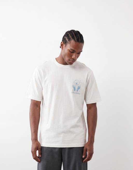 ONLY & SONS - T-shirt oversize bianca con stampa di chiromante sul retro, 5 di 5