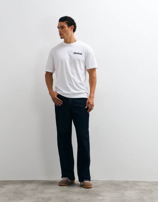 ONLY & SONS - T-shirt oversize bianca con stampa Nevada sul retro, 3 di 5
