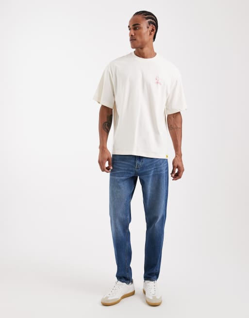 ONLY & SONS - T-shirt oversize color crema e rossa con stampa di Snoopy sul retro, 2 di 5