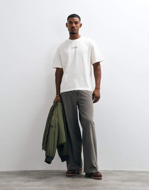 ONLY & SONS t-shirt oversize con stampa leave blank color avorio