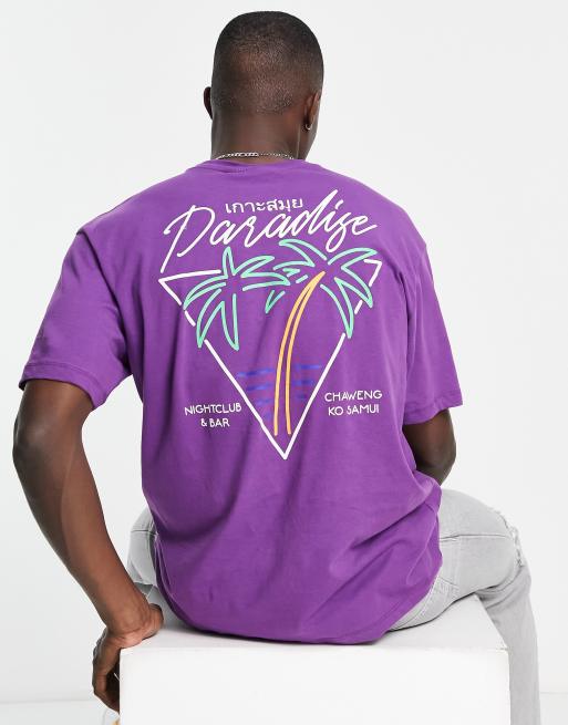 Only & Sons - T-shirt oversize in viola con stampa 