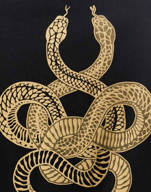 ONLY & SONS - T-shirt oversize nera con stampa di serpenti sul retro, 3 di 4