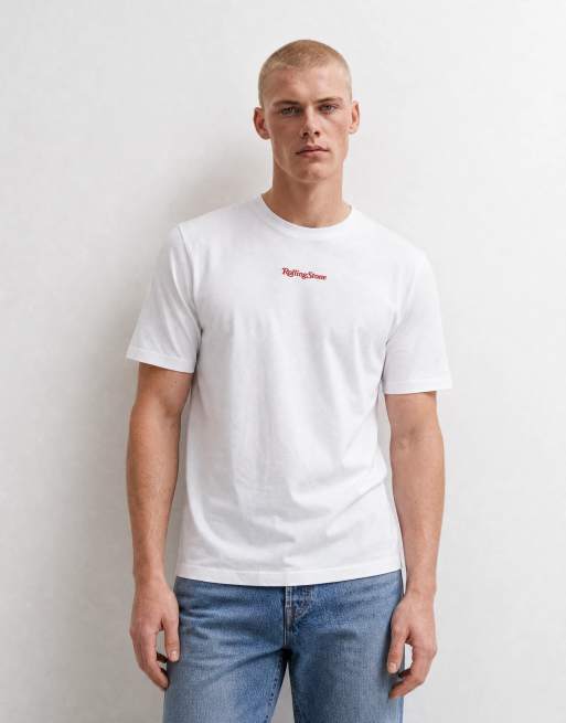 ONLY & SONS t-shirt relaxed fit con stampa Rolling Stones sul retro bianca, 7 di 10